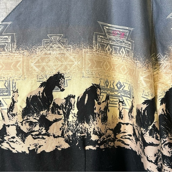 Roper Western Equestrian Cowgirl Horses V-Neck‎ Button Up Shirt Womens Plus 2X - Picture 4 of 9